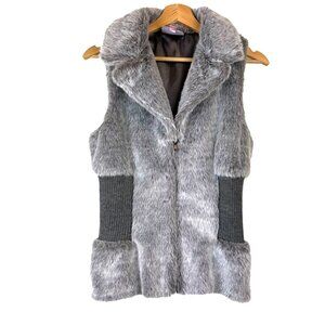 Romeo & Juliet Couture Wool Faux Fur Taupe Grey Vest M